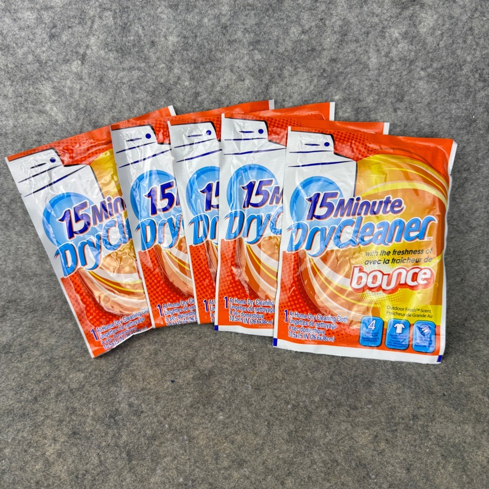 Bounce 15 Minute Dry Cleaner At Home Cleaning Cloths Outdoor Fresh Lot of 5